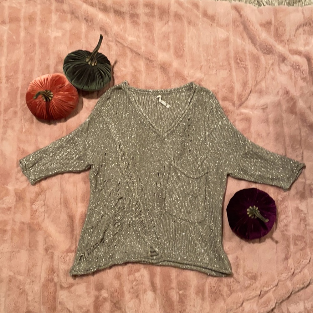 Fun distressed sparkly sweater!